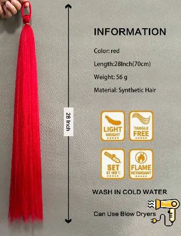 Extensie de par 2 bucati SHEIN, rosu/albastru