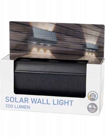 Lampă solară de perete cu senzor ACTION, negru