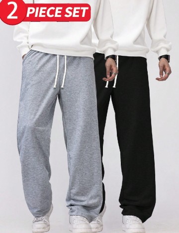 Set pantaloni 2 perechi SHEIN, gri/negru