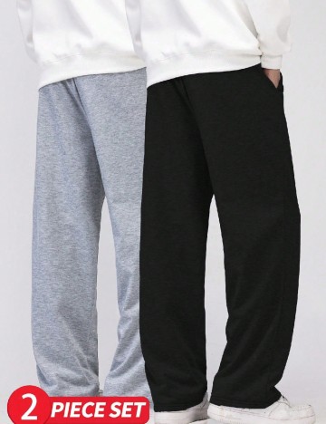 Set pantaloni 2 perechi SHEIN, gri/negru