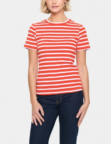Tricou Saint Tropez, portocaliu/alb