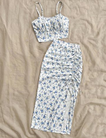 Compleu SHEIN, alb/albastru