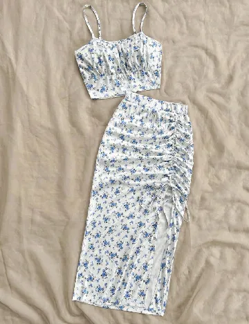 Compleu SHEIN, alb/albastru