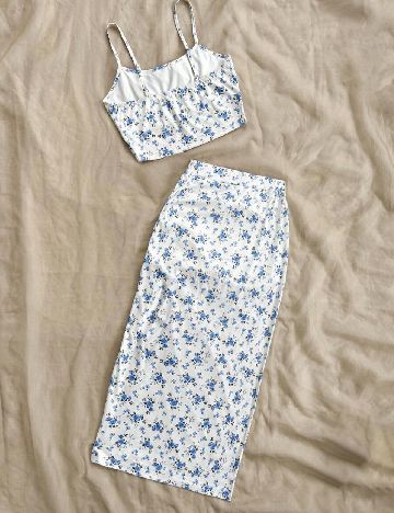 Compleu SHEIN, alb/albastru