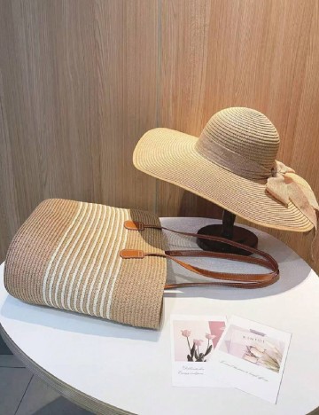 Set geanta si palarie SHEIN, maro