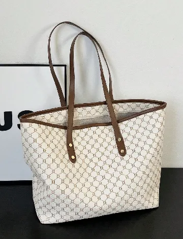 Geanta SHEIN, crem/maro