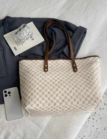 Geanta SHEIN, crem/maro