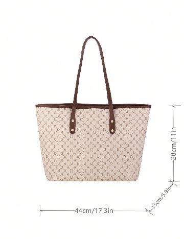 Geanta SHEIN, crem/maro