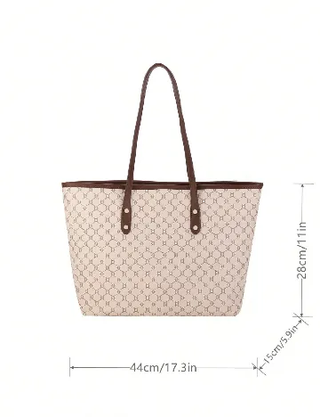 Geanta SHEIN, crem/maro