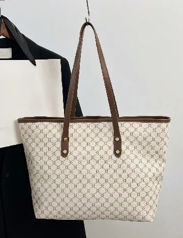 Geanta SHEIN, crem/maro