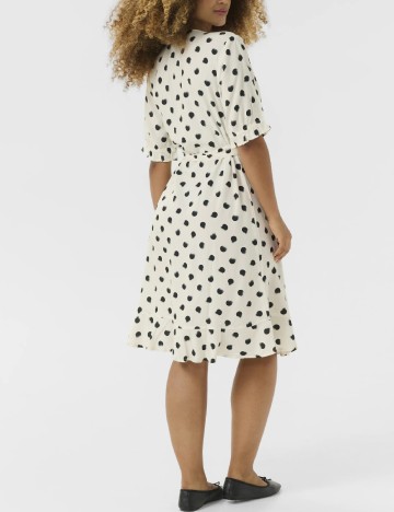 Rochie medie Cream, crem/negru