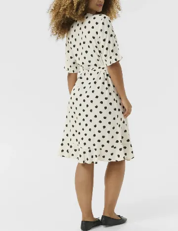 Rochie medie Cream, crem/negru