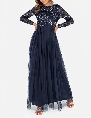 Rochie lunga Maya Deluxe, bleumarin