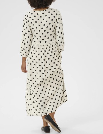 Rochie medie Cream, crem/negru