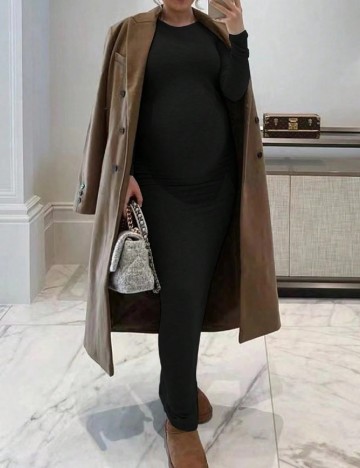 Rochie lunga SHEIN Maternity, negru