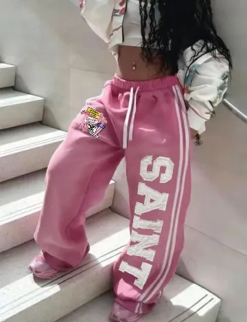 Pantaloni SHEIN, roz