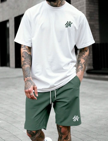 Compleu SHEIN, verde/alb