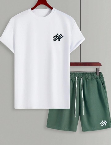 Compleu SHEIN, verde/alb