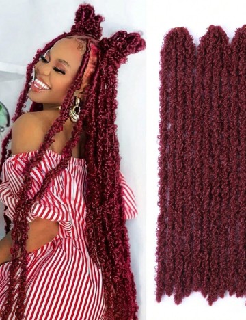 Extensii de par 6 bucati SHEIN, visiniu