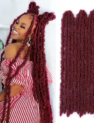 Extensii de par 6 bucati SHEIN, visiniu