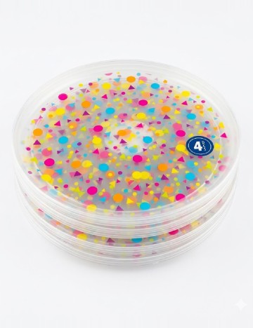 Set farfurii plastic reutilizabile 4 bucati, mix culori