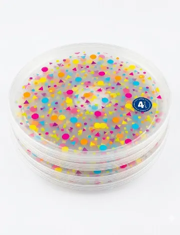 Set farfurii plastic reutilizabile 4 bucati, mix culori