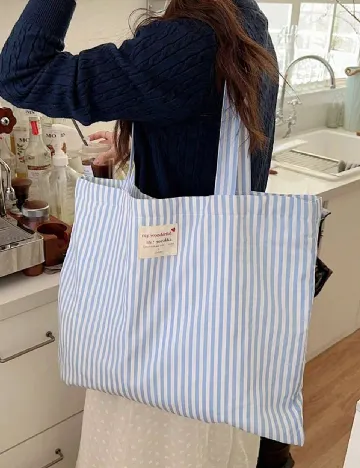 Sacosa SHEIN, albastru/alb