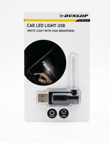 Bec LED auto cu USB Dunlop, negru
