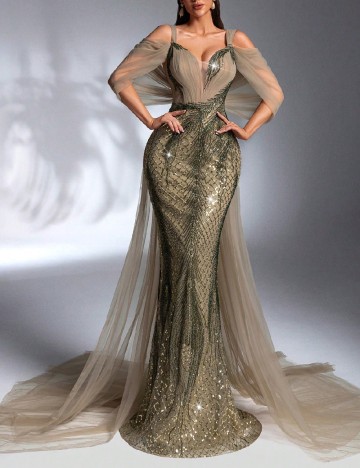 Rochie lunga IBTRLY, kaki