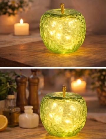 Lampă LED din sticlă, verde