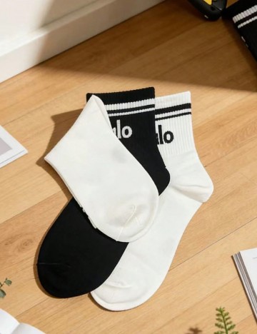 Set sosete 4 perechi SHEIN, alb/negru