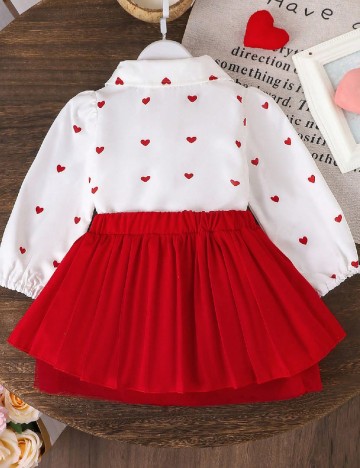 Compleu Shein Kids, alb/rosu