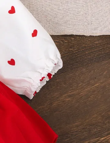 Compleu Shein Kids, alb/rosu