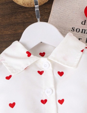 Compleu Shein Kids, alb/rosu