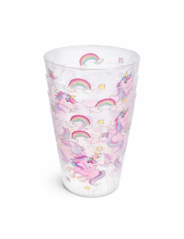 Set pahare din plastic 4 bucati, transparent