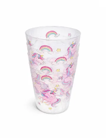 Set pahare din plastic 4 bucati, transparent