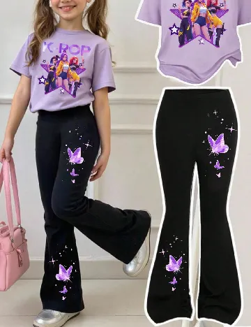 Compleu Shein Kids, mov/negru