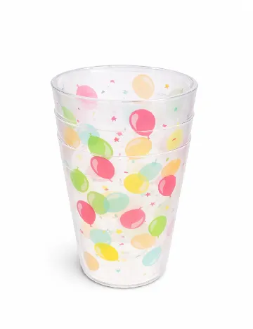 Set pahare din plastic 4 bucati, transparent