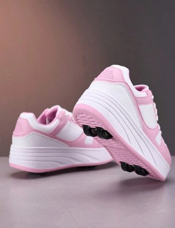 Adidasi cu role Shein Kids, roz