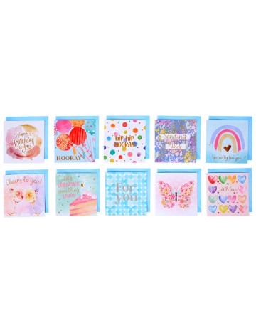 Set felicitari 10 bucati DLP Industry, mix culori