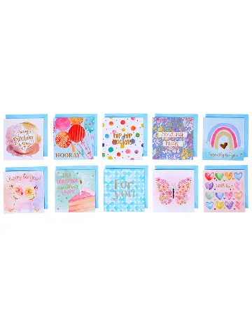 Set felicitari 10 bucati DLP Industry, mix culori