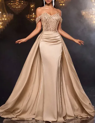 Rochie lunga Glamrae, maro