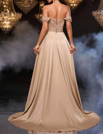 Rochie lunga Glamrae, maro