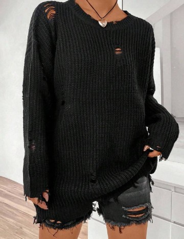 Pulover Oversize SHEIN, negru
