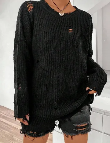 Pulover Oversize SHEIN, negru
