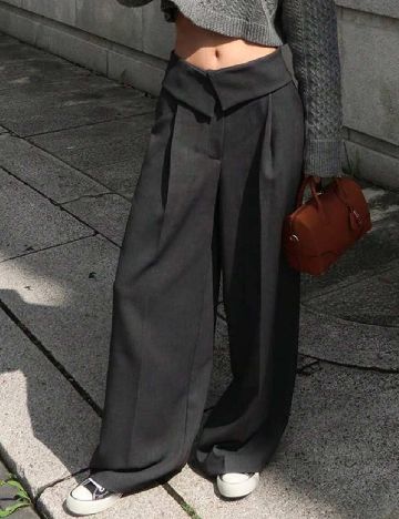 Pantaloni Dazy, gri inchis