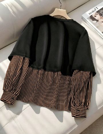 Bluza SHEIN, negru/maro