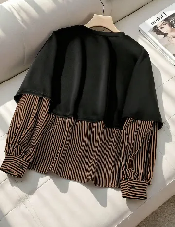 Bluza SHEIN, negru/maro