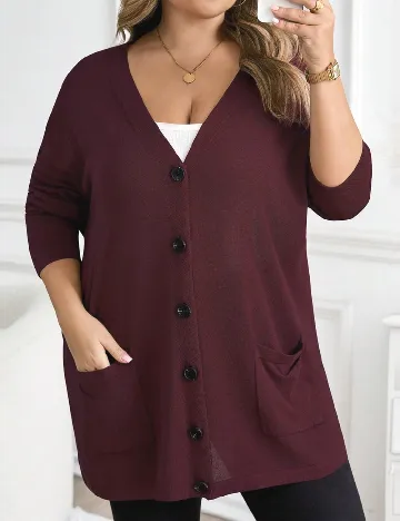 Cardigan SHEIN CURVE, pruna