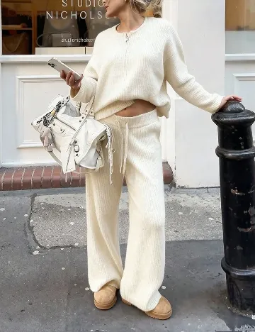 Pantaloni SHEIN, alb